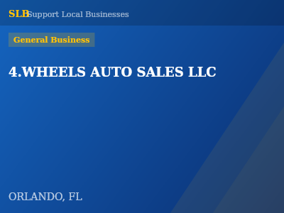 4.WHEELS AUTO SALES LLC — General Business in ORLANDO, FL