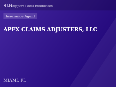 APEX CLAIMS ADJUSTERS, LLC — Insurance Agent in MIAMI, FL