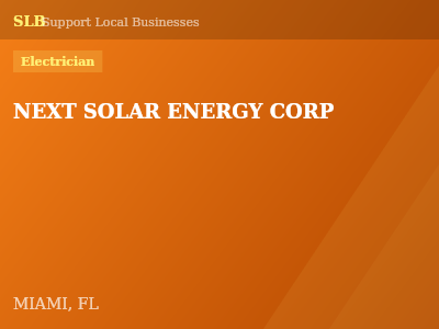 NEXT SOLAR ENERGY CORP — Electrician in MIAMI, FL