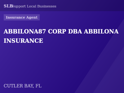 ABBILONA87 CORP DBA ABBILONA INSURANCE — Insurance Agent in CUTLER BAY, FL