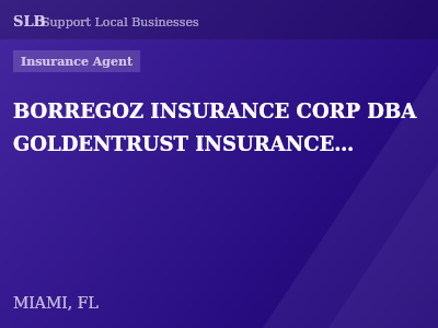 BORREGOZ INSURANCE CORP DBA GOLDENTRUST INSURANCE CORAL WAY CENTER — Insurance Agent in MIAMI, FL