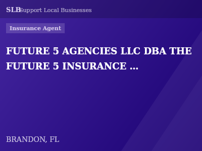 FUTURE 5 AGENCIES LLC DBA THE FUTURE 5 INSURANCE AGENCIES — Insurance Agent in BRANDON, FL