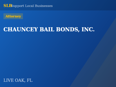 CHAUNCEY BAIL BONDS, INC. — Attorney in LIVE OAK, FL