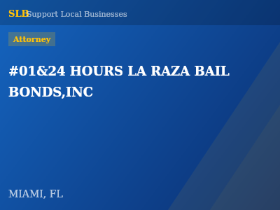 #01&24 HOURS LA RAZA BAIL BONDS,INC — Attorney in MIAMI, FL