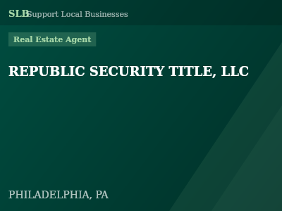 REPUBLIC SECURITY TITLE, LLC — Real Estate Agent in PHILADELPHIA, PA