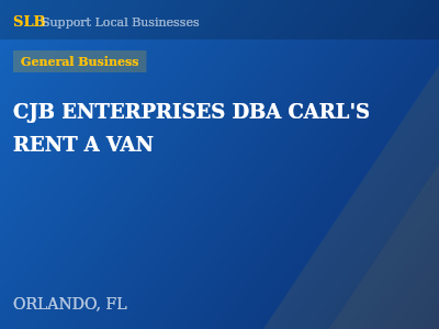 CJB ENTERPRISES DBA CARL'S RENT A VAN — General Business in ORLANDO, FL