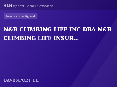 N&B CLIMBING LIFE INC DBA N&B CLIMBING LIFE INSURANCE — Insurance Agent in DAVENPORT, FL
