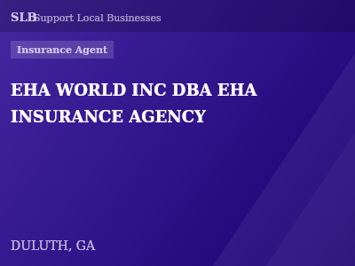 EHA WORLD INC DBA EHA INSURANCE AGENCY — Insurance Agent in DULUTH, GA