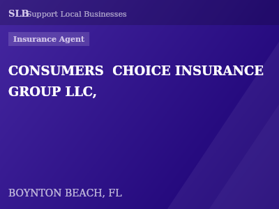 CONSUMERS  CHOICE INSURANCE GROUP LLC, — Insurance Agent in BOYNTON BEACH, FL
