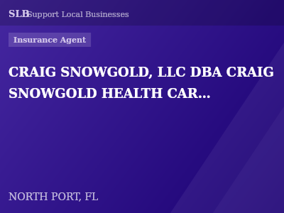 CRAIG SNOWGOLD, LLC DBA CRAIG SNOWGOLD HEALTH CARE AND LIFE INSURANCE AGENCY — Insurance Agent in NORTH PORT, FL
