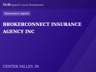 BROKERCONNECT INSURANCE AGENCY INC — Insurance Agent in CENTER VALLEY, PA