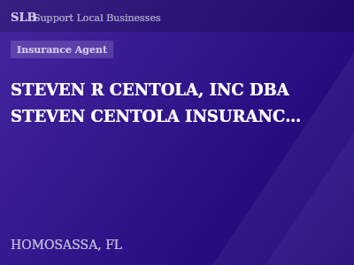 STEVEN R CENTOLA, INC DBA STEVEN CENTOLA INSURANCE AGENCY — Insurance Agent in HOMOSASSA, FL