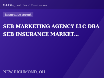 SEB MARKETING AGENCY LLC DBA SEB INSURANCE MARKETING AGENCY — Insurance Agent in NEW RICHMOND, OH
