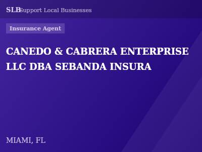 CANEDO & CABRERA ENTERPRISE LLC DBA SEBANDA INSURA — Insurance Agent in MIAMI, FL