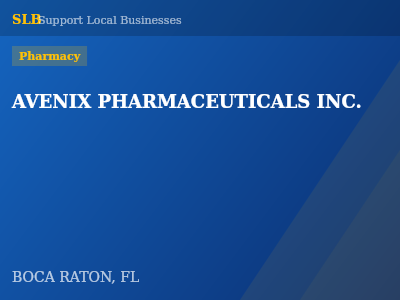 AVENIX PHARMACEUTICALS INC. — Pharmacy in BOCA RATON, FL