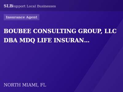 BOUBEE CONSULTING GROUP, LLC DBA MDQ LIFE INSURANCE — Insurance Agent in NORTH MIAMI, FL