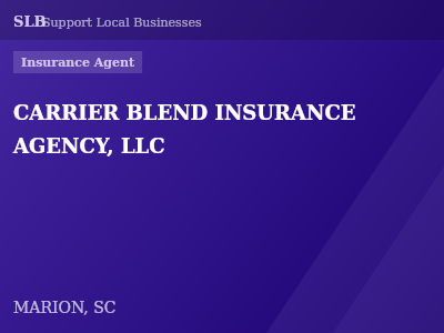 CARRIER BLEND INSURANCE AGENCY, LLC — Insurance Agent in MARION, SC