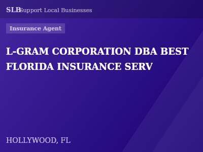 L-GRAM CORPORATION DBA BEST FLORIDA INSURANCE SERV — Insurance Agent in HOLLYWOOD, FL