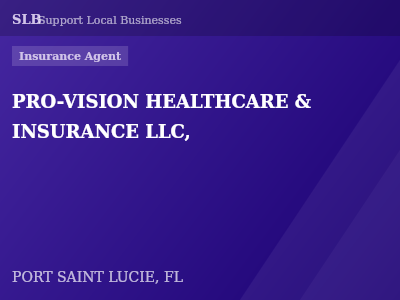 PRO-VISION HEALTHCARE & INSURANCE LLC, — Insurance Agent in PORT SAINT LUCIE, FL
