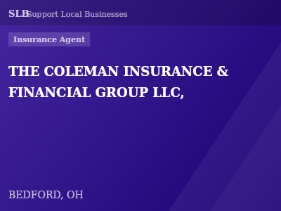 THE COLEMAN INSURANCE & FINANCIAL GROUP LLC, — Insurance Agent in BEDFORD, OH