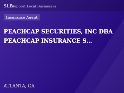 PEACHCAP SECURITIES, INC DBA PEACHCAP INSURANCE SERVICES — Insurance Agent in ATLANTA, GA