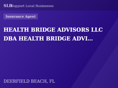 HEALTH BRIDGE ADVISORS LLC DBA HEALTH BRIDGE ADVISORS INSURANCE AGENCY LLC — Insurance Agent in DEERFIELD BEACH, FL