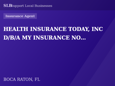 HEALTH INSURANCE TODAY, INC D/B/A MY INSURANCE NOW, INC, — Insurance Agent in BOCA RATON, FL