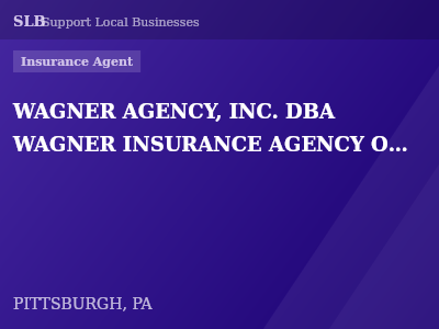 WAGNER AGENCY, INC. DBA WAGNER INSURANCE AGENCY OF PITTSBURGH — Insurance Agent in PITTSBURGH, PA