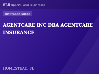 AGENTCARE INC DBA AGENTCARE INSURANCE — Insurance Agent in HOMESTEAD, FL