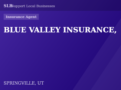 BLUE VALLEY INSURANCE, — Insurance Agent in SPRINGVILLE, UT