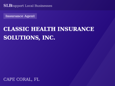 CLASSIC HEALTH INSURANCE SOLUTIONS, INC. — Insurance Agent in CAPE CORAL, FL