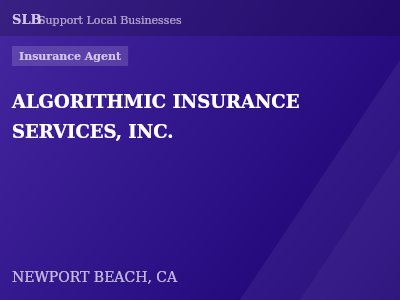 ALGORITHMIC INSURANCE SERVICES, INC. — Insurance Agent in NEWPORT BEACH, CA