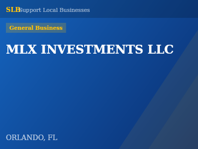 MLX INVESTMENTS LLC — General Business in ORLANDO, FL