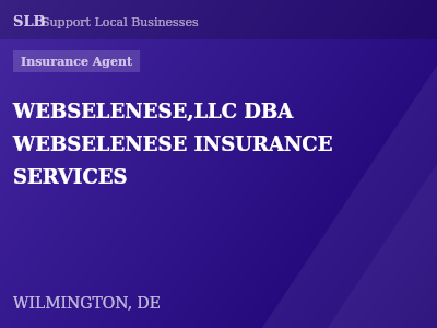 WEBSELENESE,LLC DBA WEBSELENESE INSURANCE SERVICES — Insurance Agent in WILMINGTON, DE