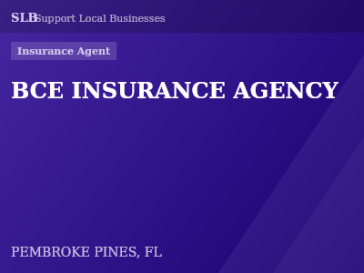BCE INSURANCE AGENCY — Insurance Agent in PEMBROKE PINES, FL