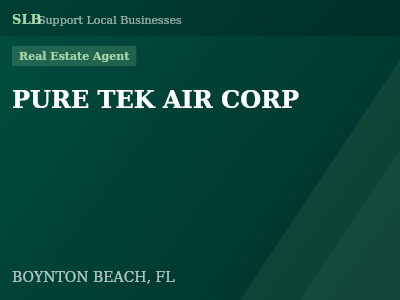 PURE TEK AIR CORP — Real Estate Agent in BOYNTON BEACH, FL