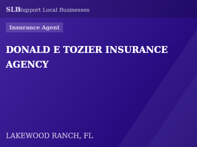 DONALD E TOZIER INSURANCE AGENCY — Insurance Agent in LAKEWOOD RANCH, FL