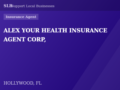 ALEX YOUR HEALTH INSURANCE AGENT CORP, — Insurance Agent in HOLLYWOOD, FL