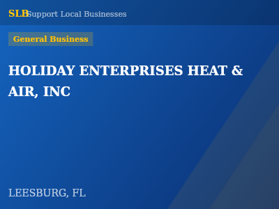 HOLIDAY ENTERPRISES HEAT & AIR, INC — General Business in LEESBURG, FL
