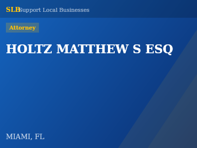 HOLTZ MATTHEW S ESQ — Attorney in MIAMI, FL