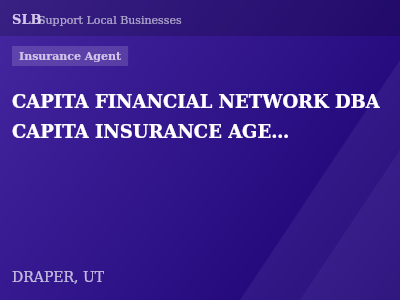 CAPITA FINANCIAL NETWORK DBA CAPITA INSURANCE AGENCY — Insurance Agent in DRAPER, UT