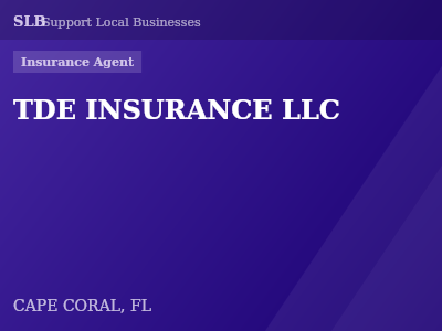 TDE INSURANCE LLC — Insurance Agent in CAPE CORAL, FL