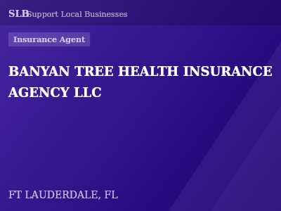 BANYAN TREE HEALTH INSURANCE AGENCY LLC — Insurance Agent in FT LAUDERDALE, FL