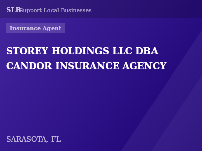 STOREY HOLDINGS LLC DBA CANDOR INSURANCE AGENCY — Insurance Agent in SARASOTA, FL