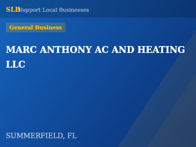 MARC ANTHONY AC AND HEATING LLC — General Business in SUMMERFIELD, FL