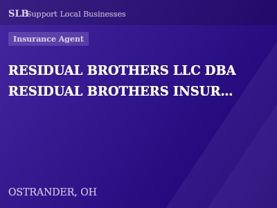 RESIDUAL BROTHERS LLC DBA RESIDUAL BROTHERS INSURANCE — Insurance Agent in OSTRANDER, OH