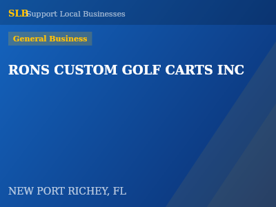 RONS CUSTOM GOLF CARTS INC — General Business in NEW PORT RICHEY, FL