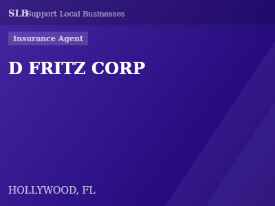 D FRITZ CORP — Insurance Agent in HOLLYWOOD, FL
