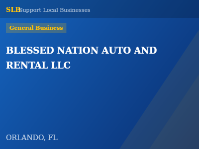BLESSED NATION AUTO AND RENTAL LLC — General Business in ORLANDO, FL