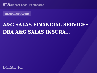 A&G SALAS FINANCIAL SERVICES DBA A&G SALAS INSURANCE — Insurance Agent in DORAL, FL